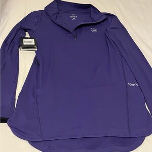 Veil Spark Sweatshirt‎ Women's Purple Long Sleeve Pullover 1/4 Zip Performance